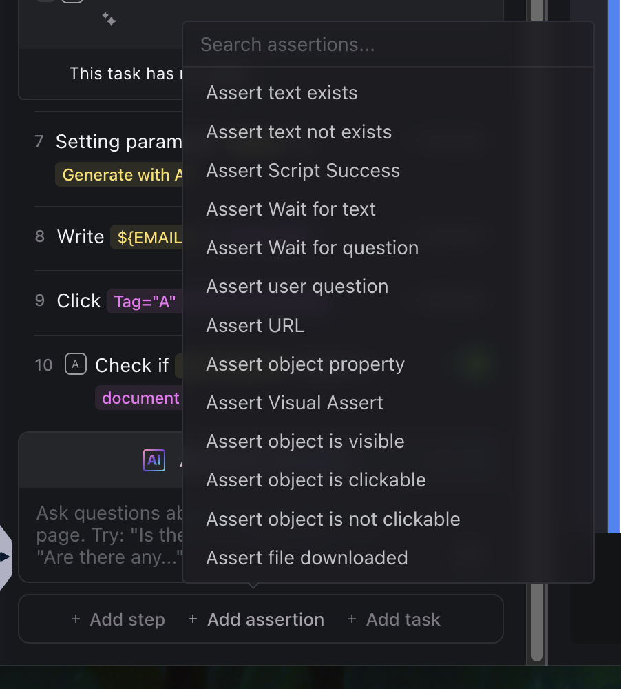 Click to view full size image Assert Script Success